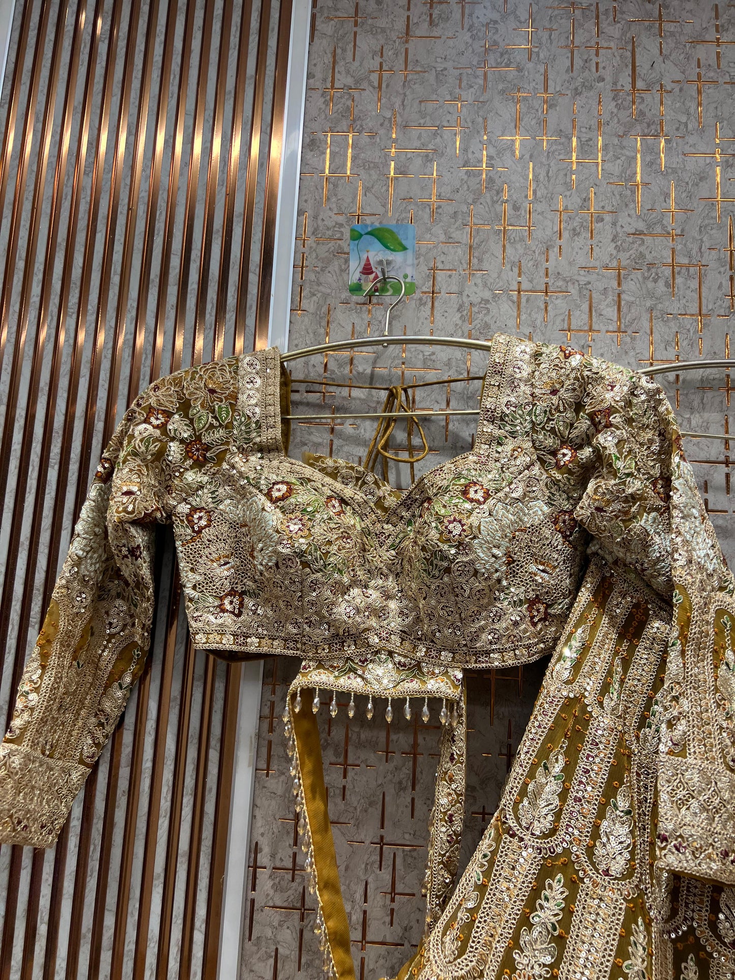 Gorgeous yellow haldi mehendi crop top Lehenga