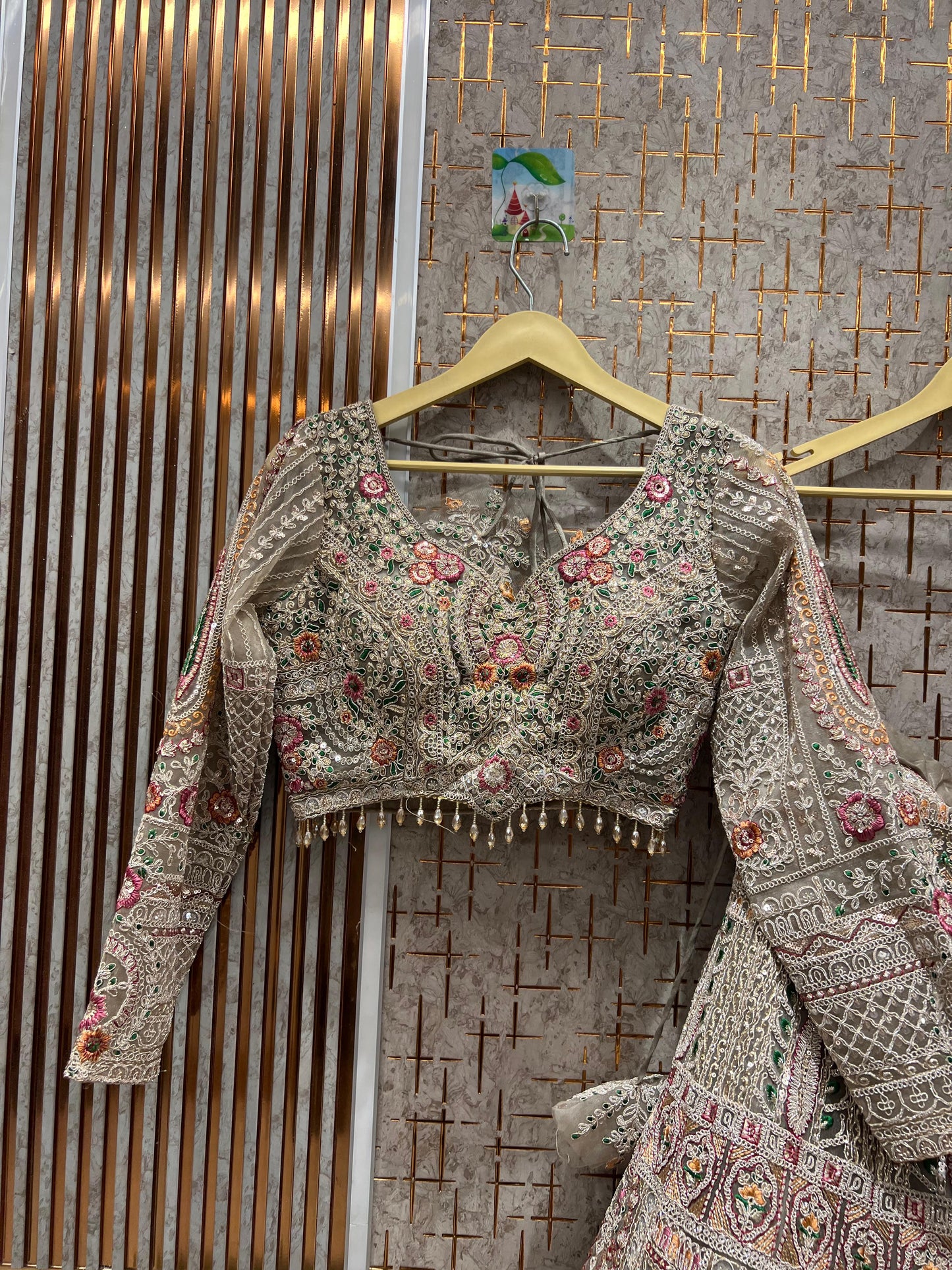 Good looking Rust brown crop top Lehenga