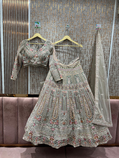 Good looking Rust brown crop top Lehenga