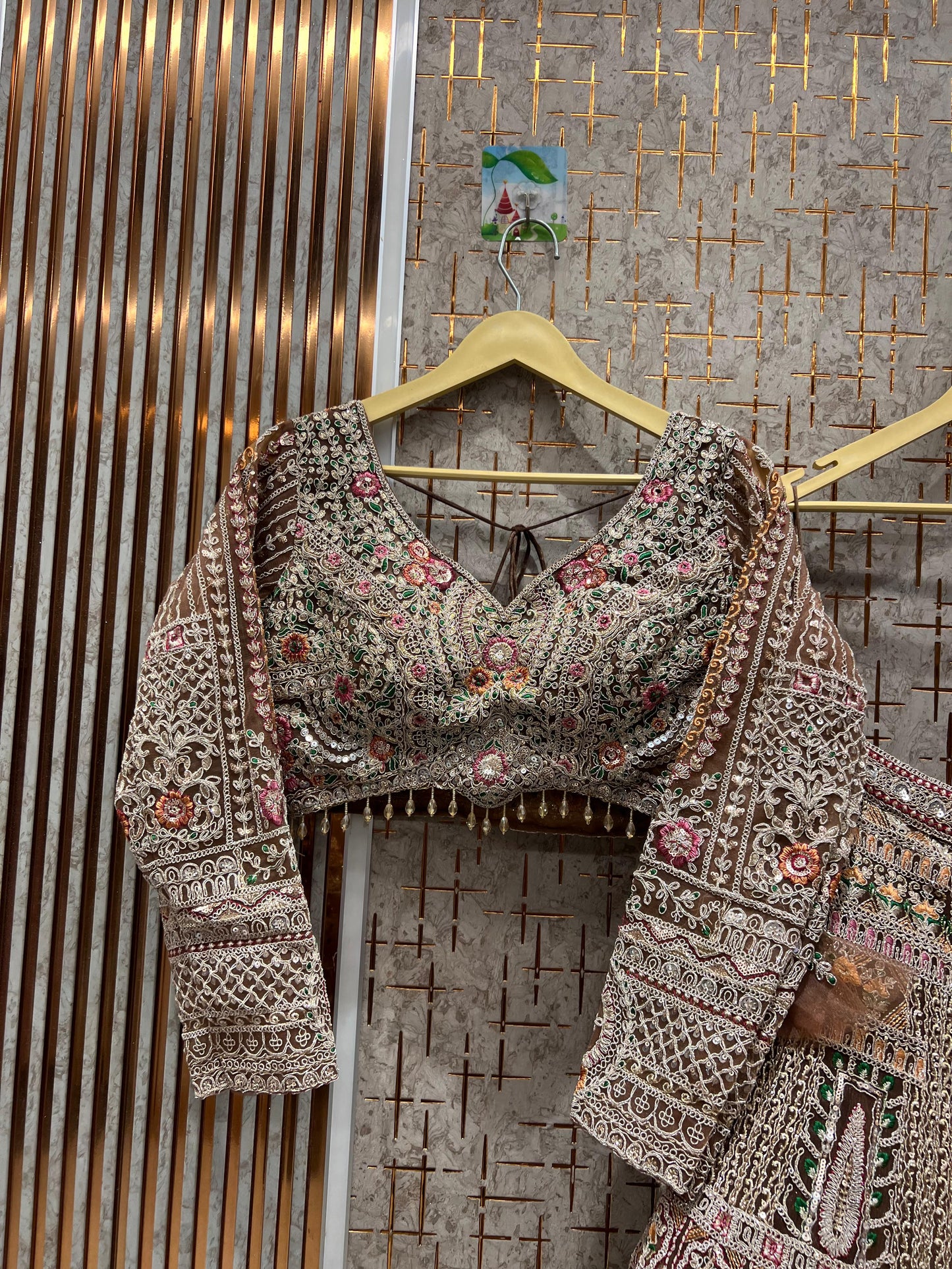 Good looking Rust brown crop top Lehenga