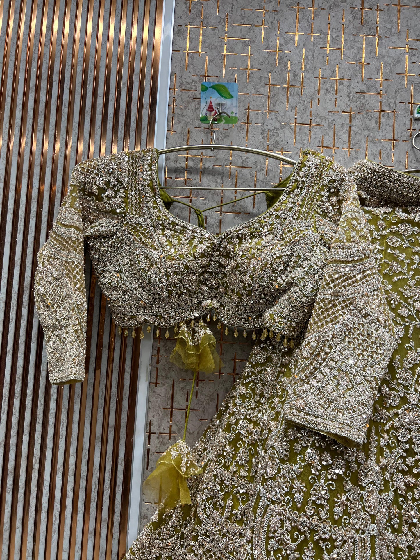 Eye catching yellow haldi mehendi crop top Lehenga