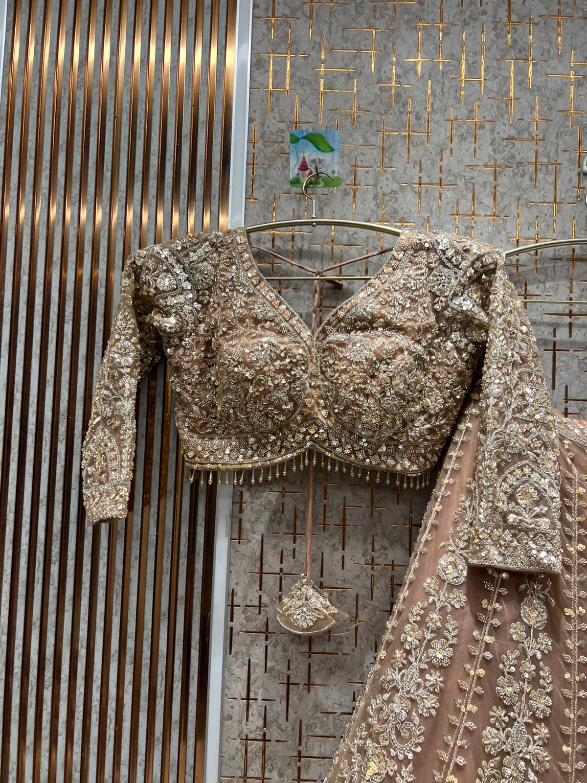 Designer red pink Crop top Lehenga