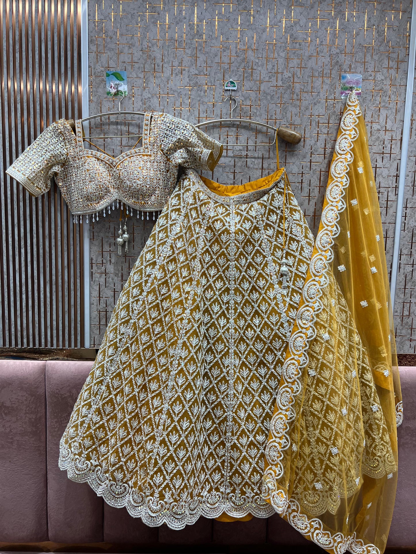 Haldi Yellow crop top Lehenga