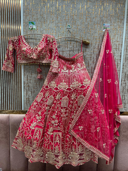 Designer Red crop top Lehenga Happy Customer