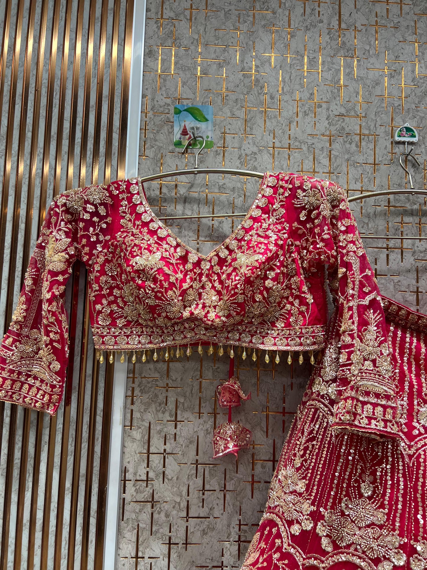 Designer Red crop top Lehenga Happy Customer