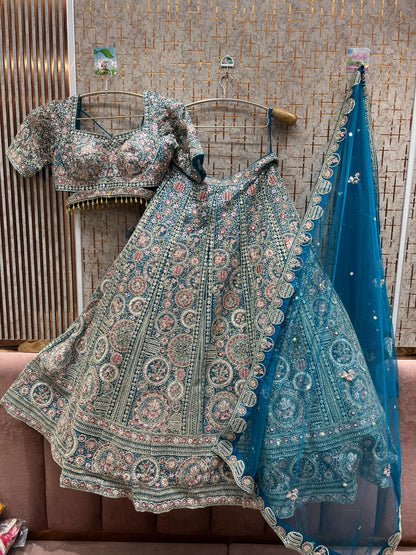 Circle mustard yellow haldi mehendi crop top Lehenga