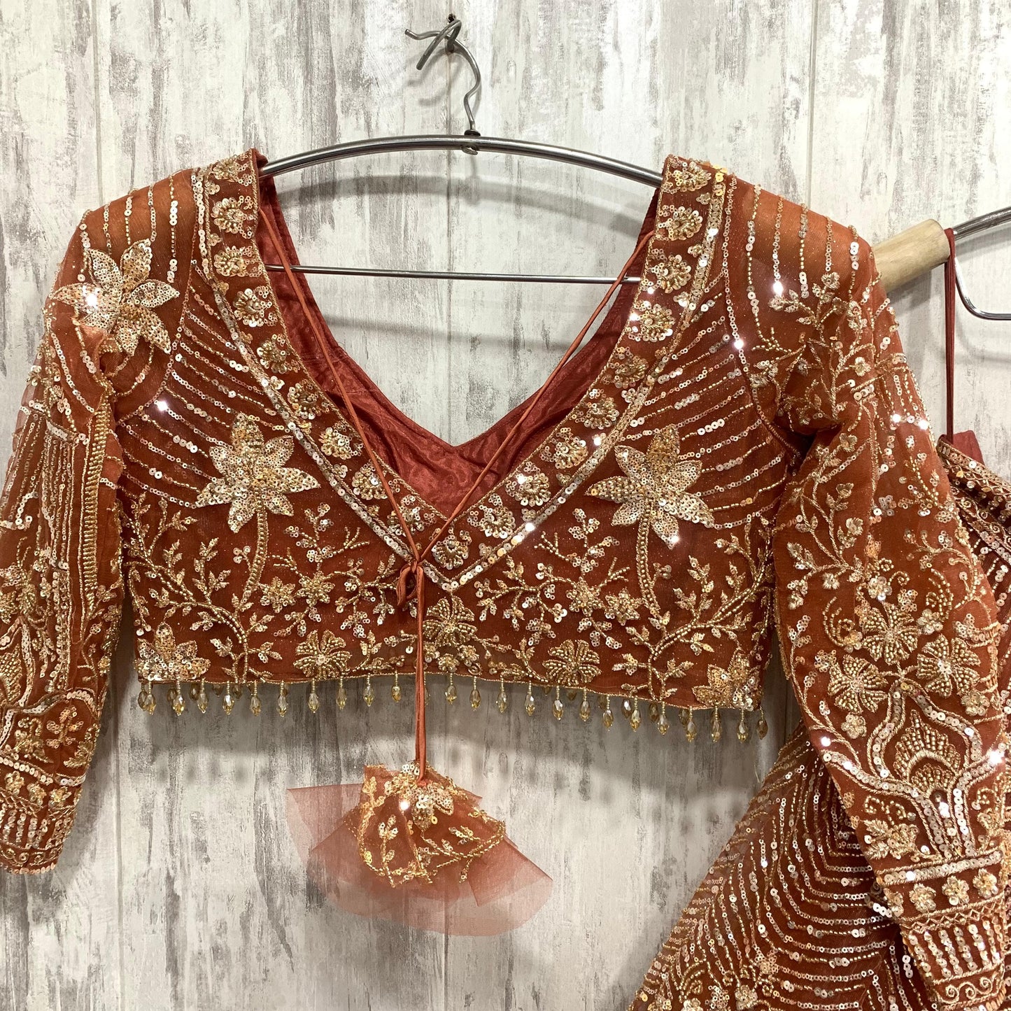 Something different Brown rust crop top Lehenga 16 kali