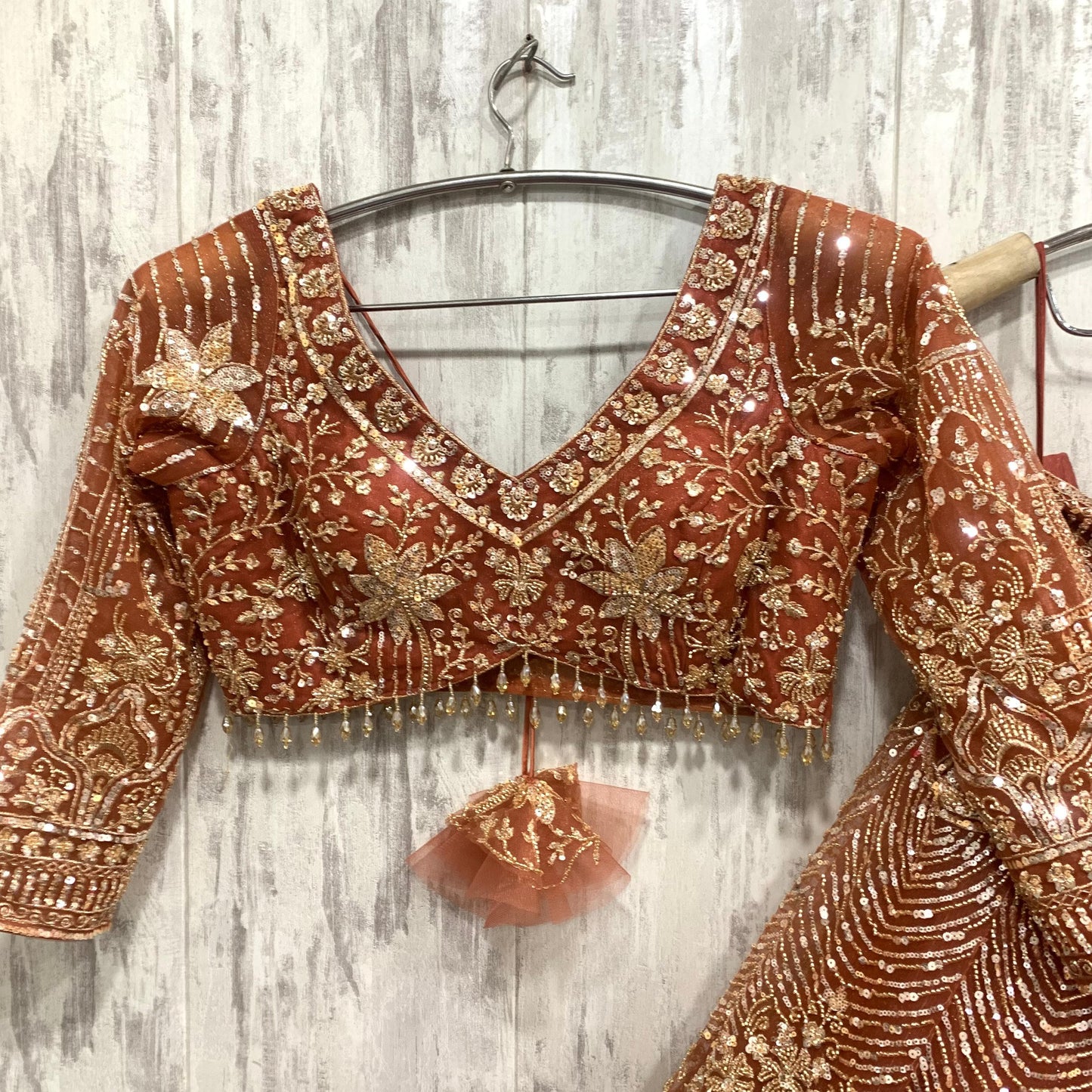 Something different Brown rust crop top Lehenga 16 kali