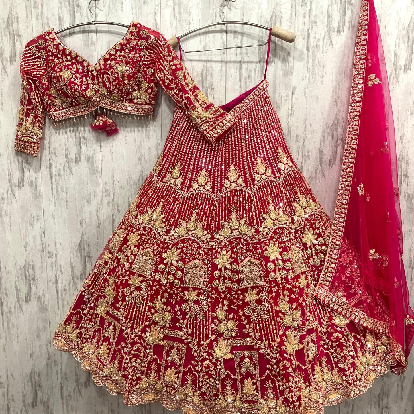 Stunning Hot pink crop top Lehenga