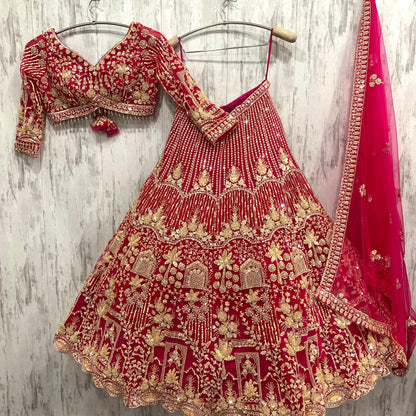 Stunning Hot pink crop top Lehenga