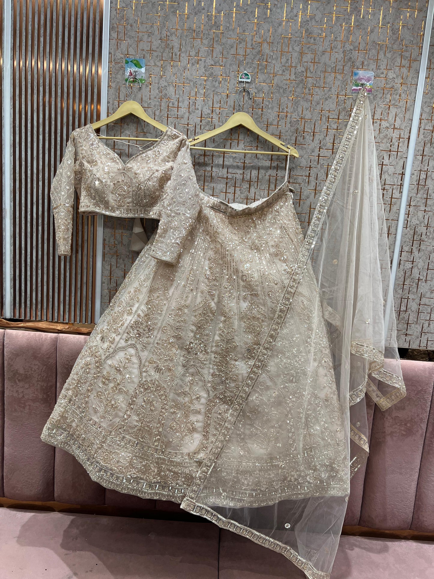 Beautiful yellow crop top Lehenga