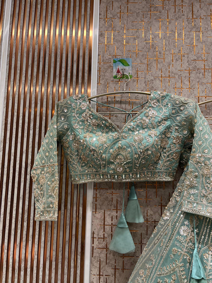 Beautiful yellow crop top Lehenga