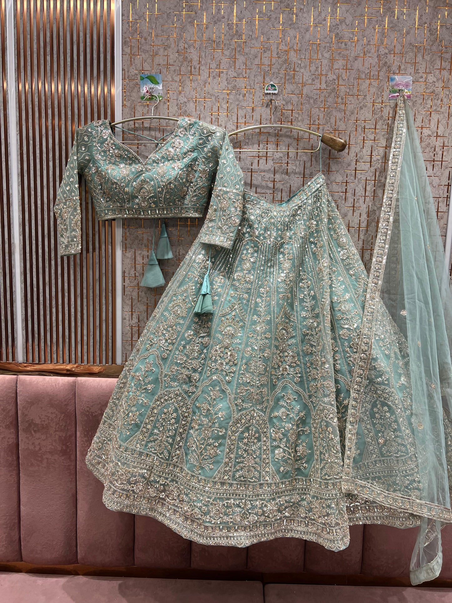 Beautiful yellow crop top Lehenga