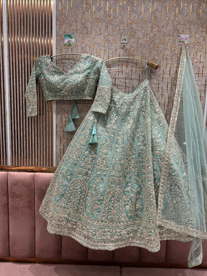 Beautiful yellow crop top Lehenga