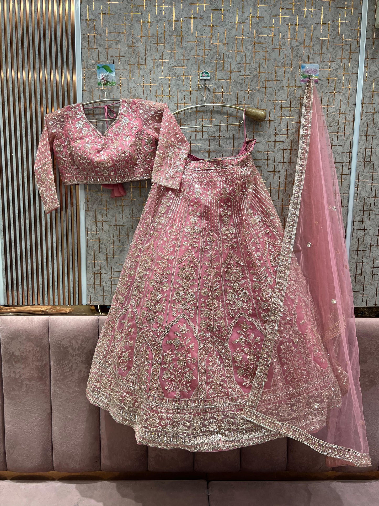 Beautiful yellow crop top Lehenga