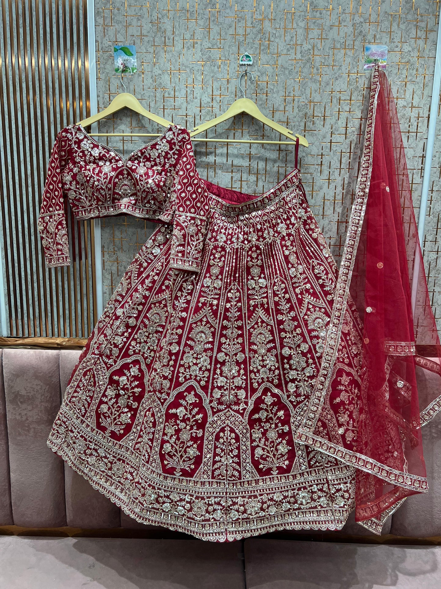 Beautiful yellow crop top Lehenga