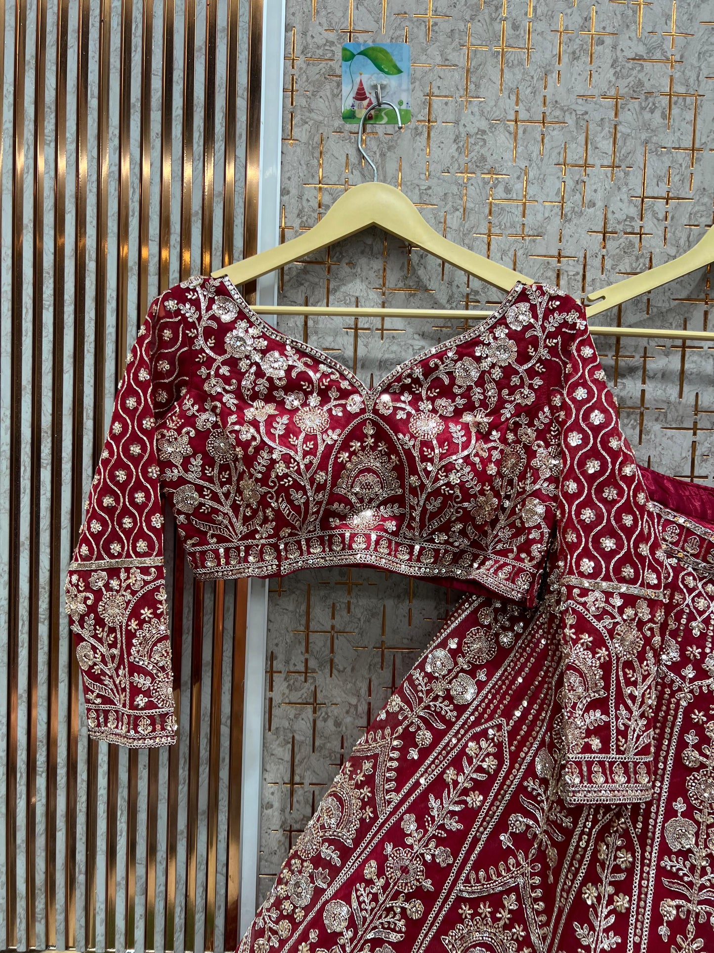 Beautiful yellow crop top Lehenga