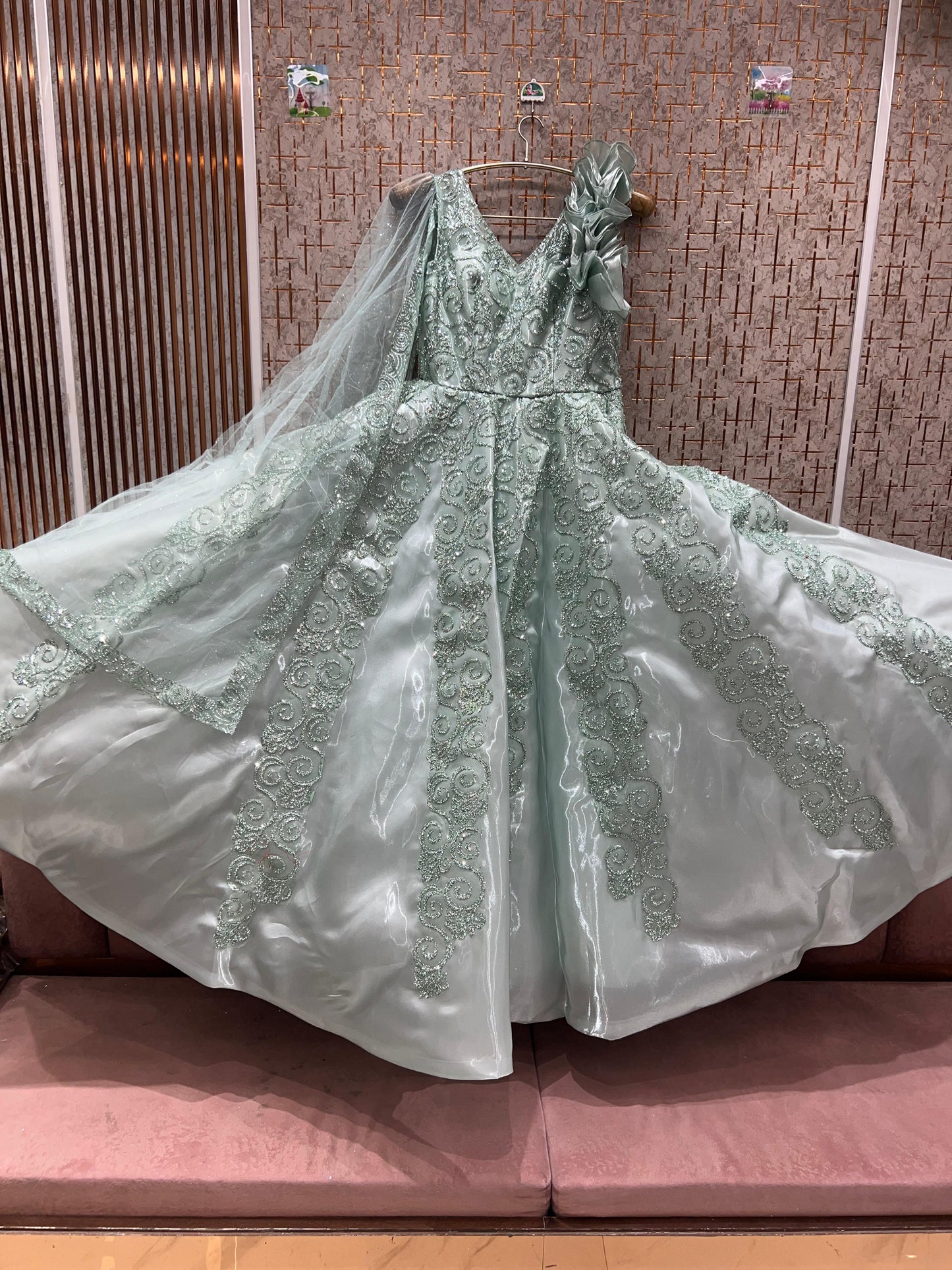 Astonishing Sky blue grey gown