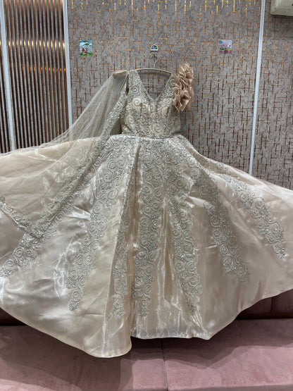 Astonishing Sky blue grey gown