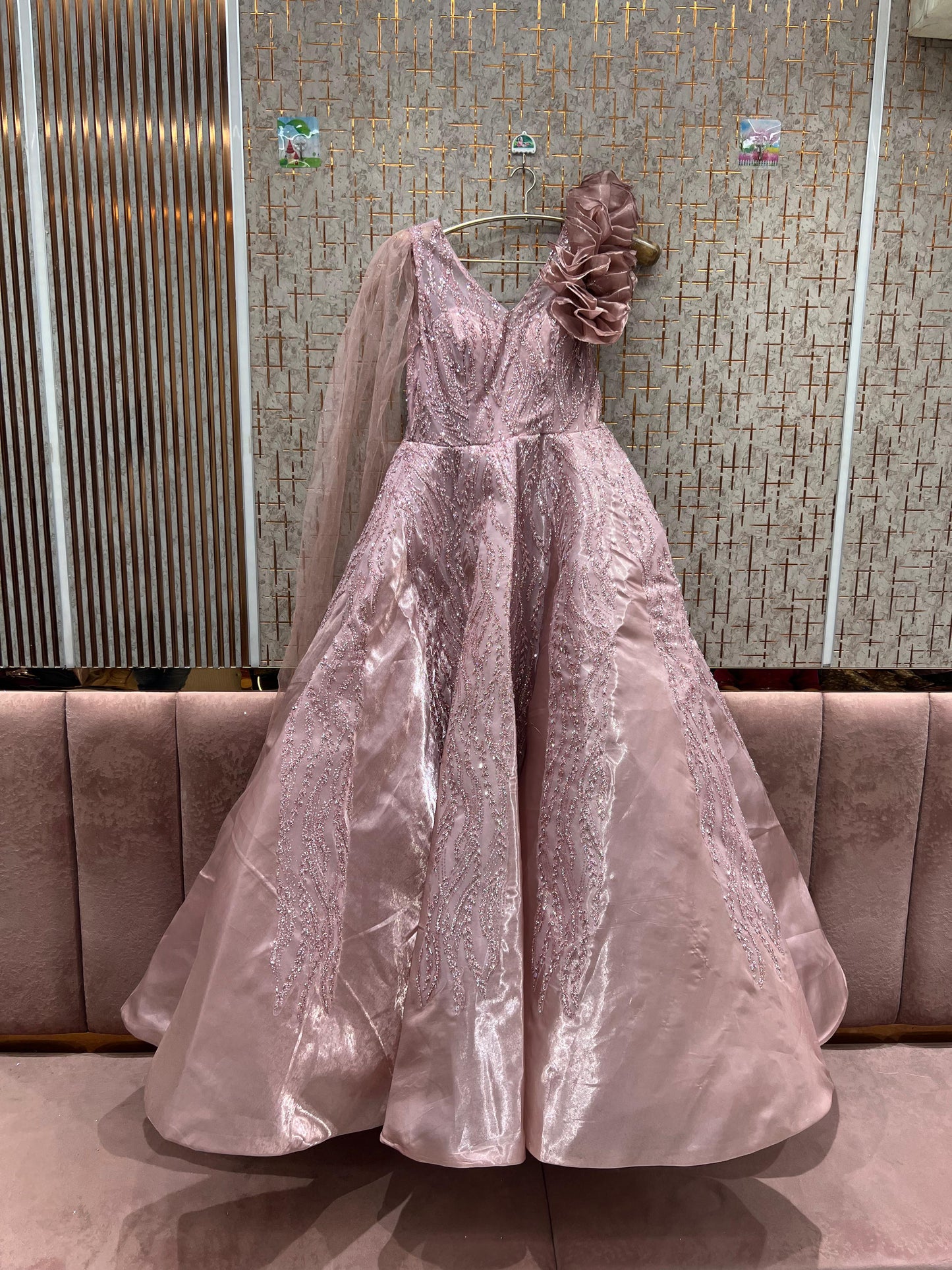 Astonishing Sky blue grey gown