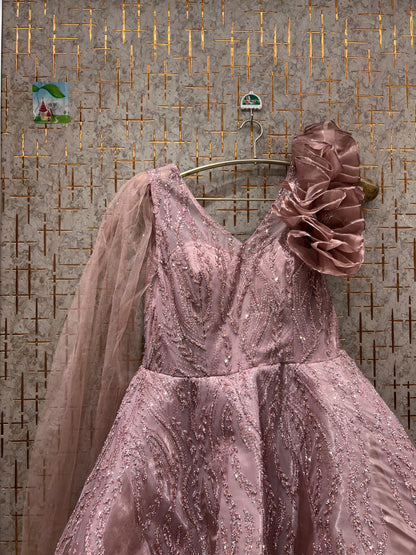 Astonishing Sky blue grey gown