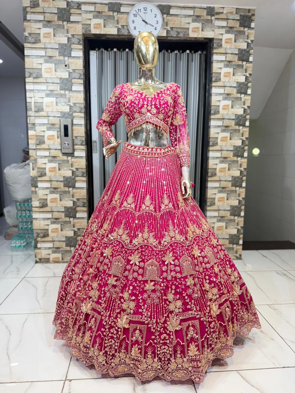 Designer Red crop top Lehenga Happy Customer