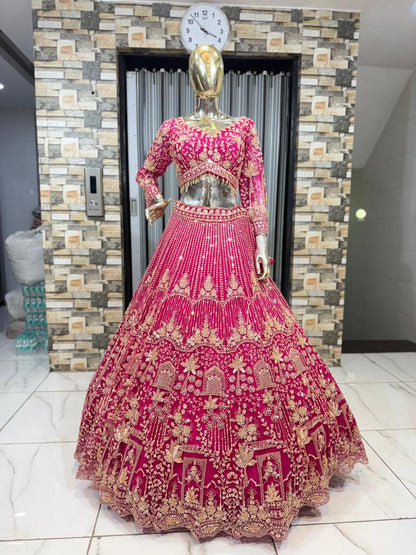 Designer Red crop top Lehenga Happy Customer