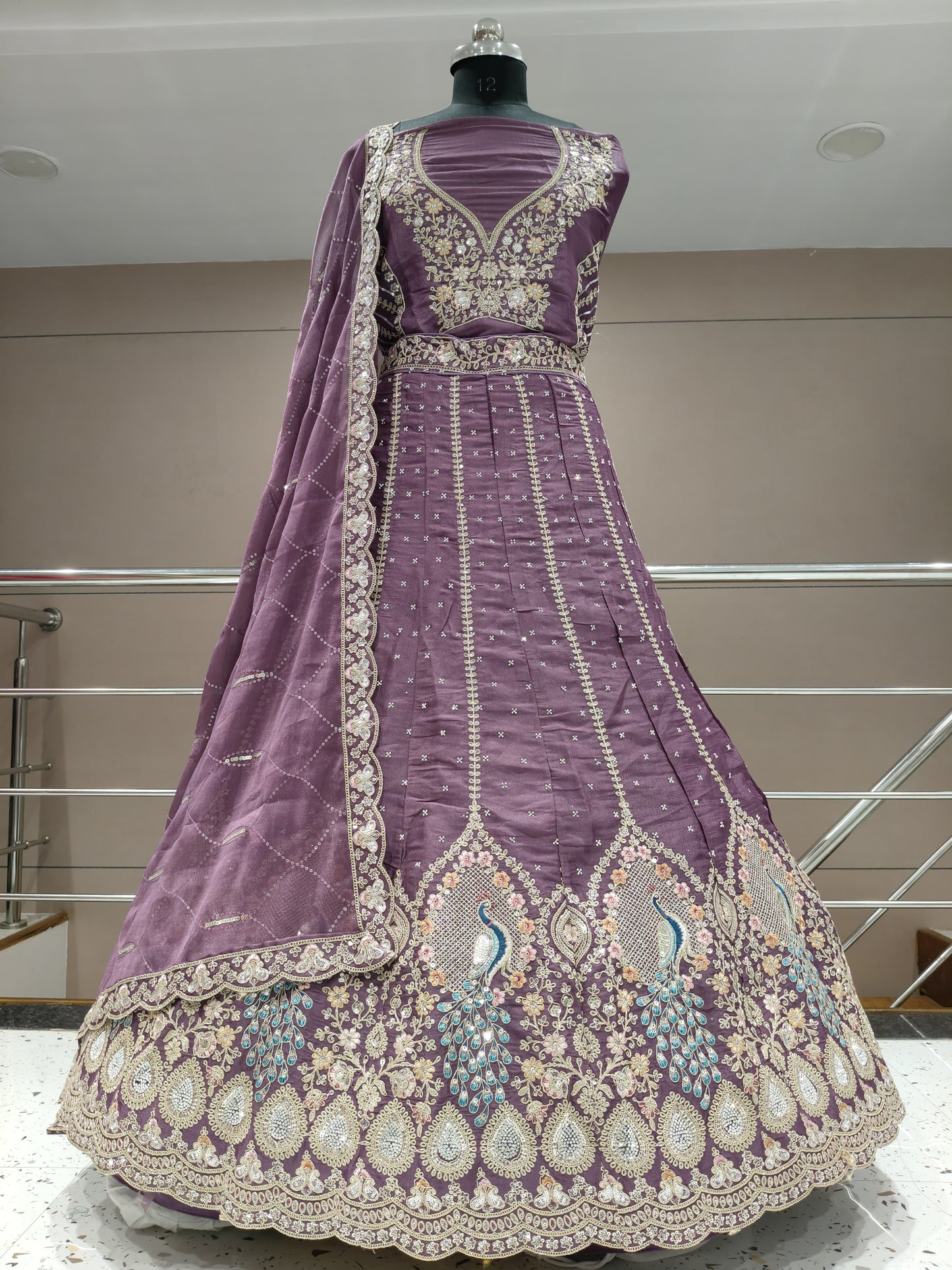 Lovely yellow haldi mehendi peacock Lehenga