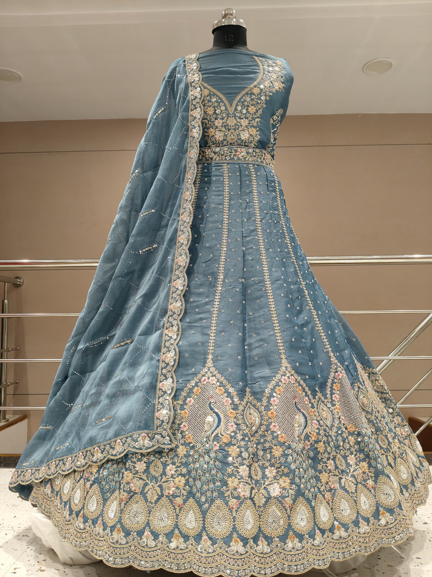 Lovely yellow haldi mehendi peacock Lehenga