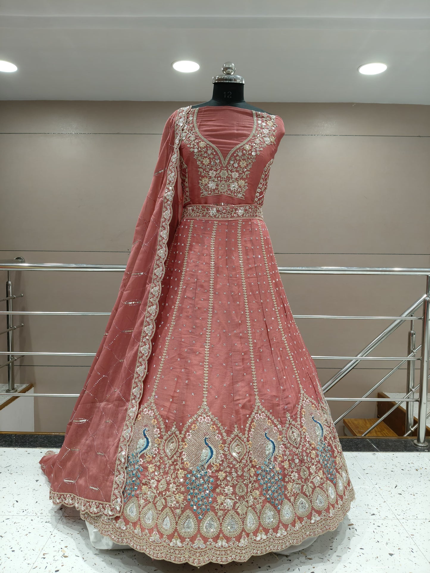 Lovely yellow haldi mehendi peacock Lehenga