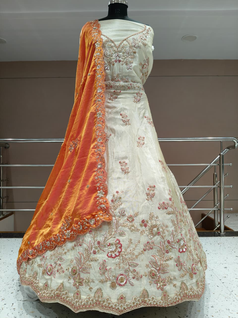 Awesome white mustard Lehenga