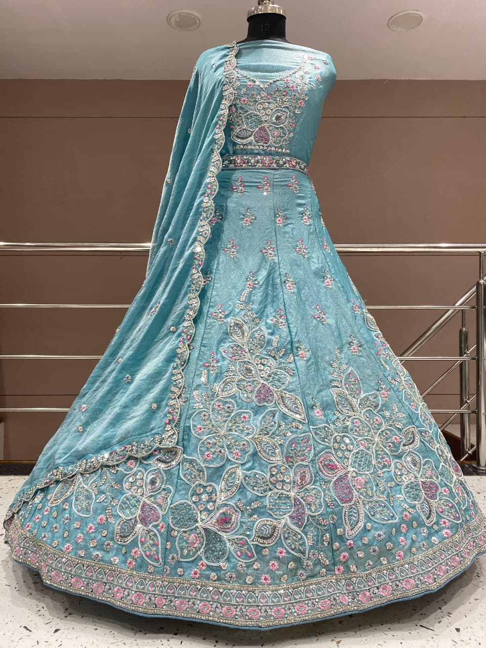 Stunning grey Floral Lehenga