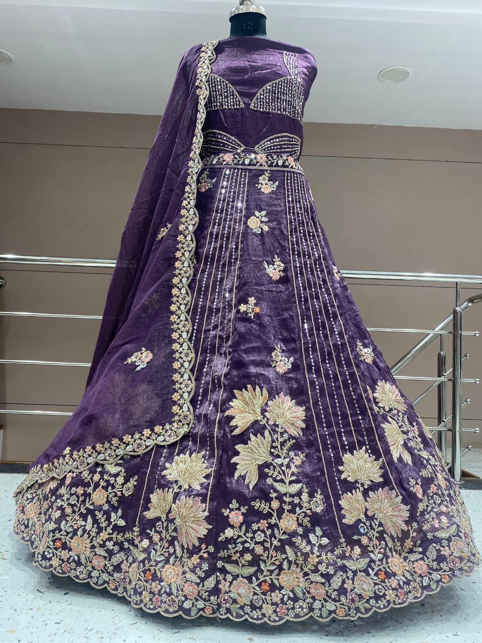 Stunning golden yellow Floral Lehenga