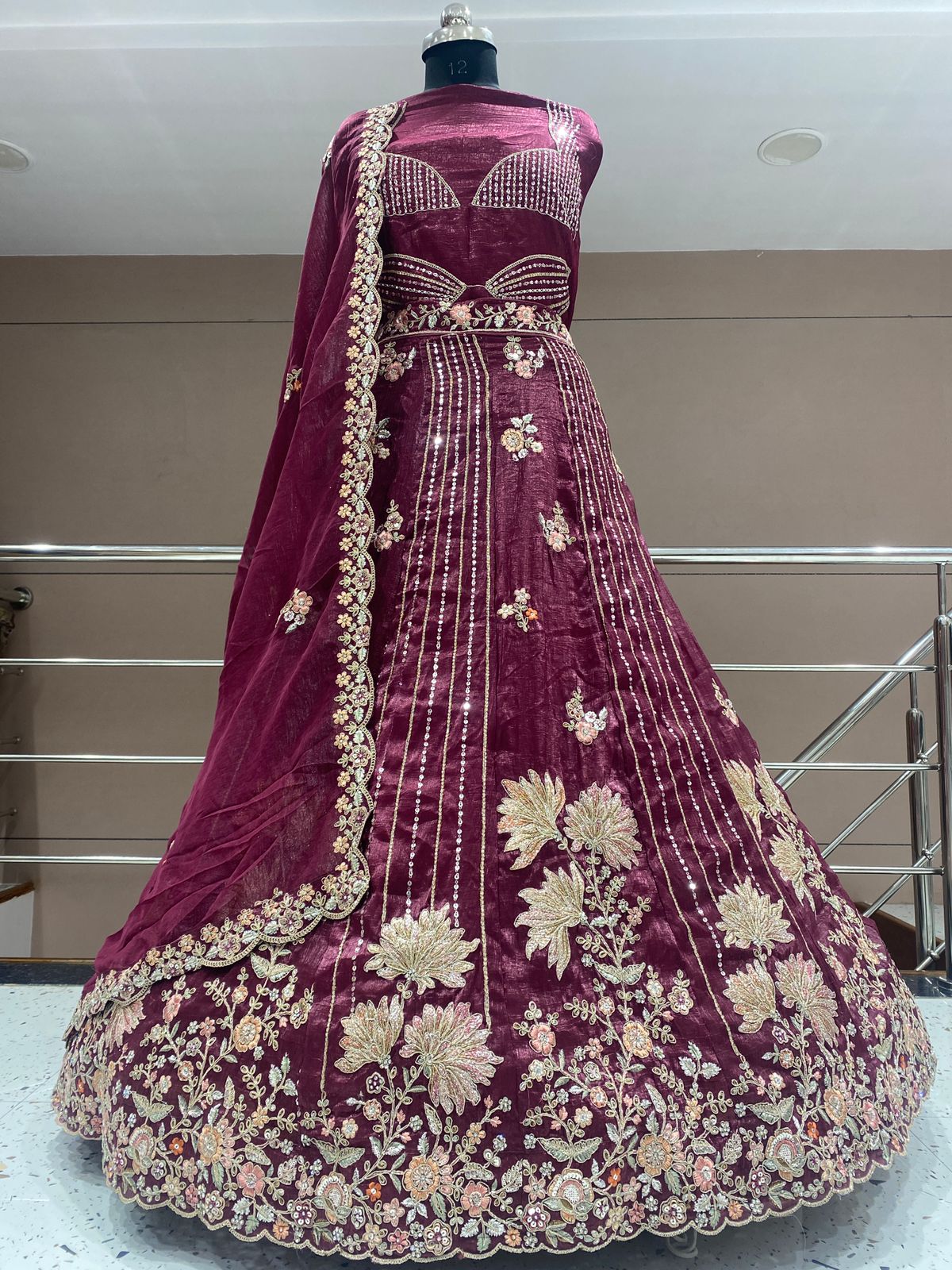 Stunning golden yellow Floral Lehenga