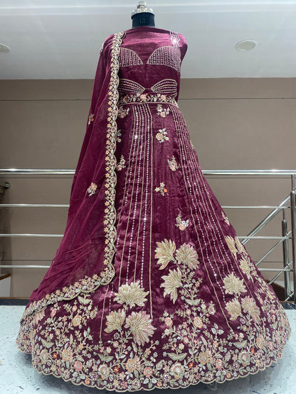 Stunning golden yellow Floral Lehenga