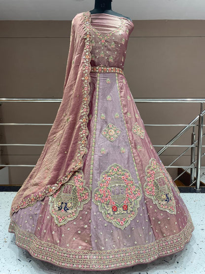 Attractive Sky blue green peacock  Lehenga