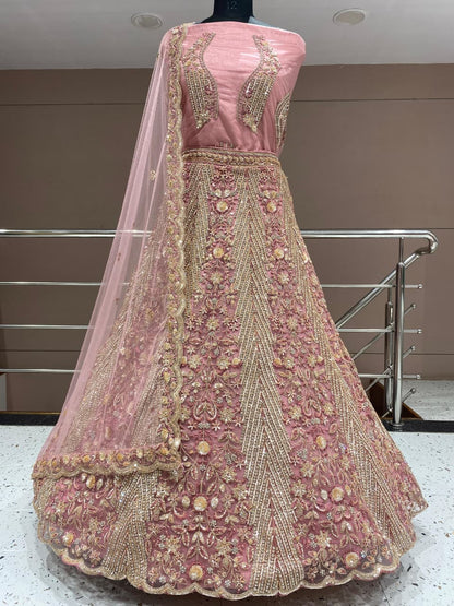 Something different golden Cutwork Lehenga