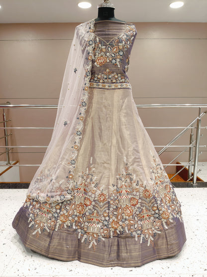 Elegant peach double shade Lehenga