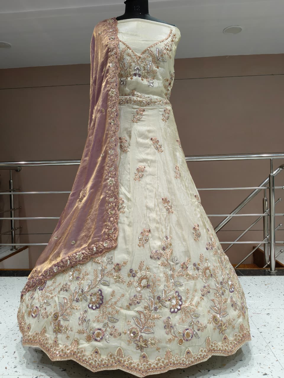 Awesome white mustard Lehenga