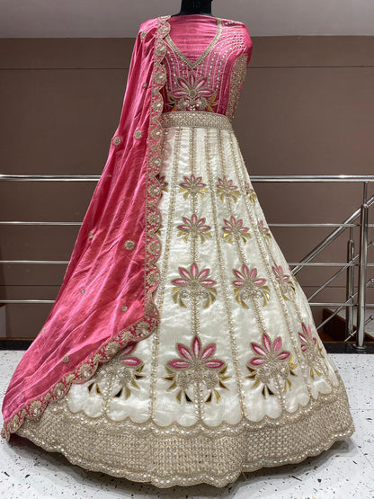 Delightful Sky blue PDP Lehenga