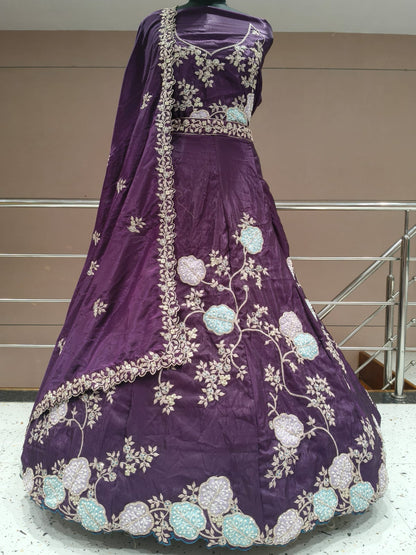 Fabulous yellow Flower print Lehenga