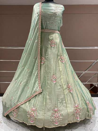 Gorgeous pista green Lehenga