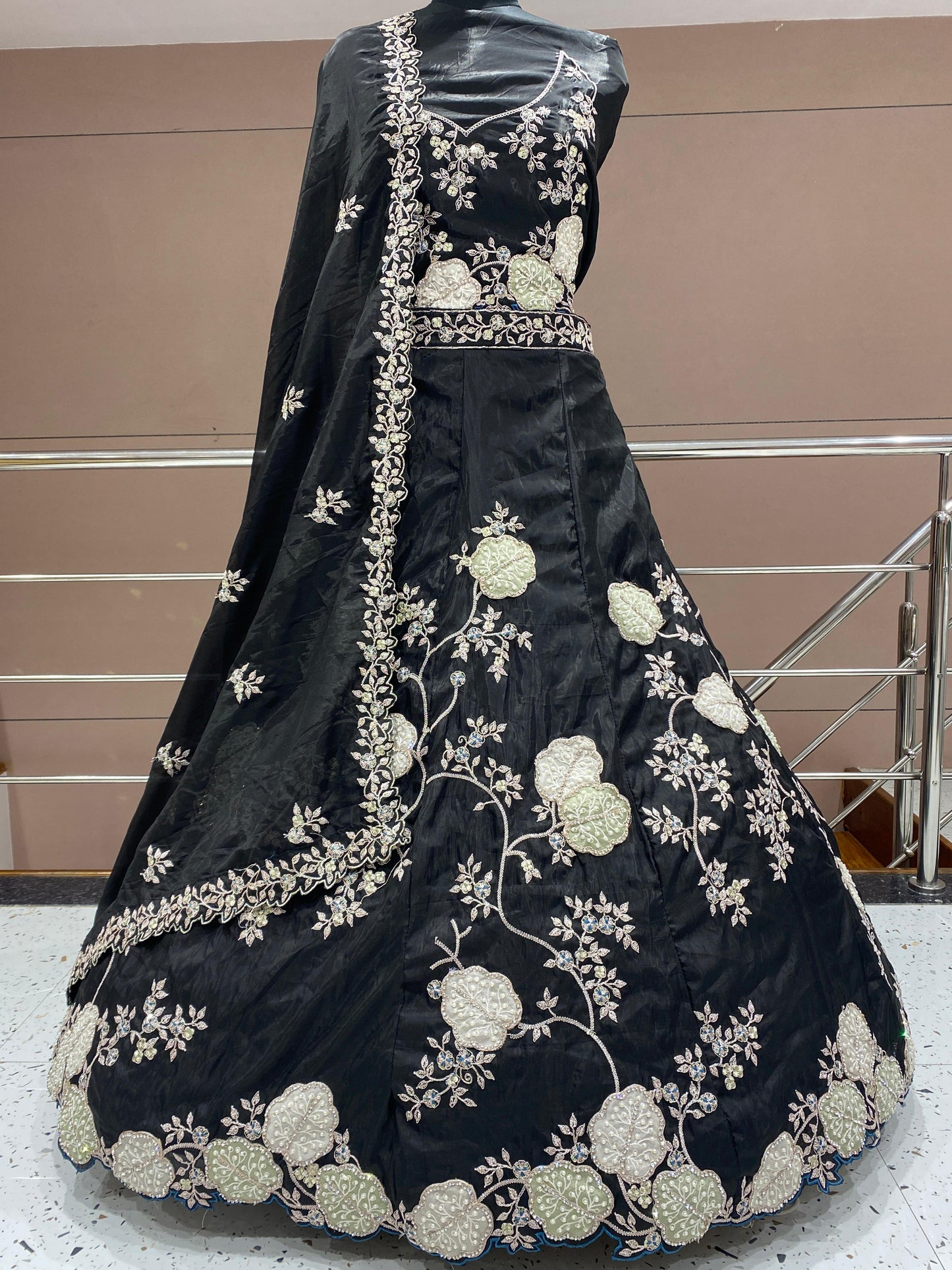 Fabulous yellow Flower print Lehenga