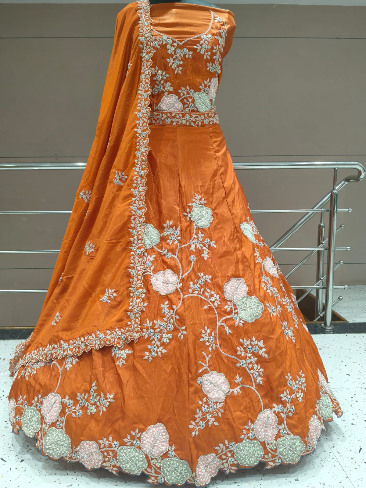 Fabulous yellow Flower print Lehenga