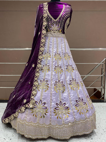 Delightful Sky blue PDP Lehenga
