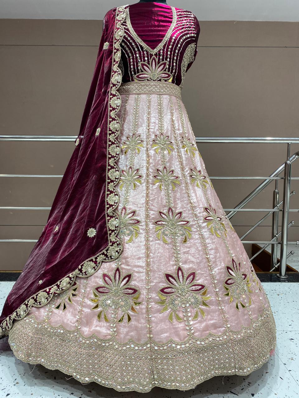 Delightful Sky blue PDP Lehenga