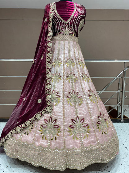 Delightful Sky blue PDP Lehenga