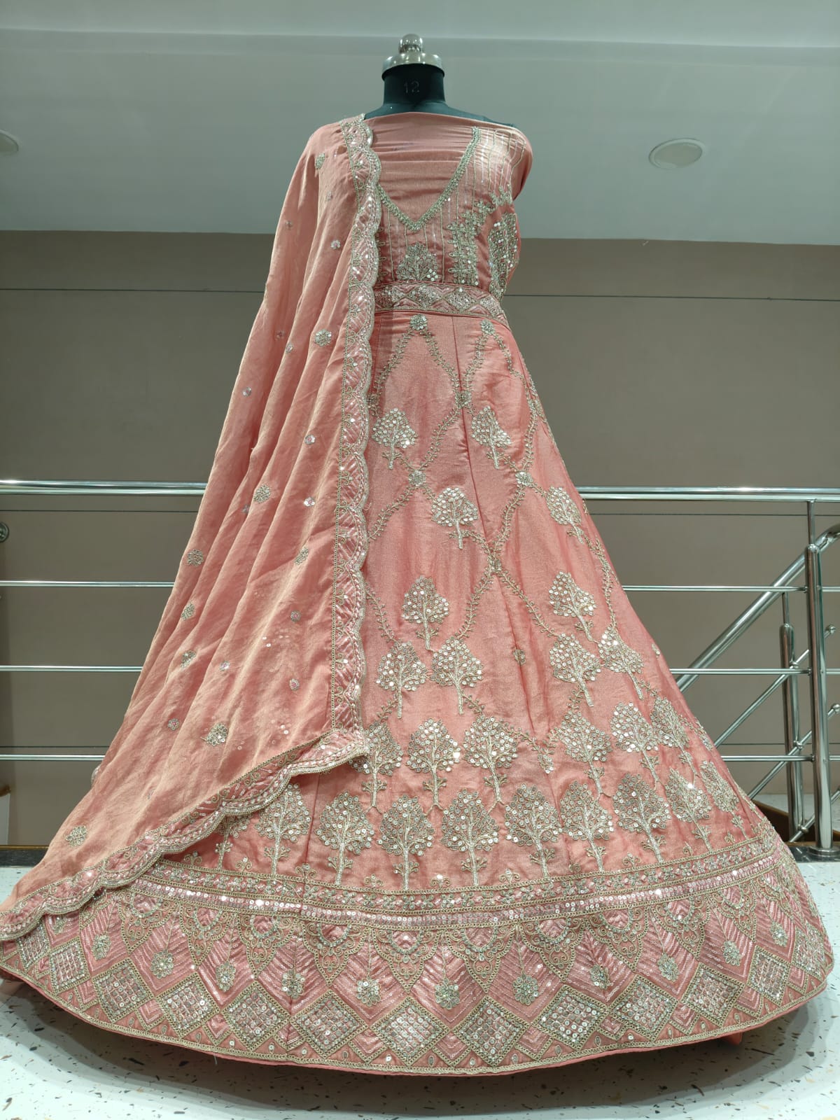 Lavishing Lavender Sequins Floral Lehenga