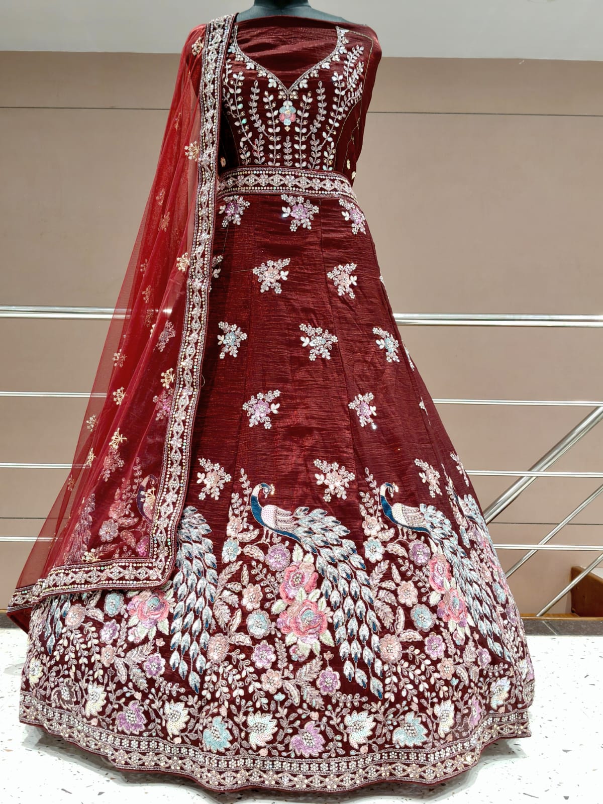 Pretty Navy blue peacock Lehenga