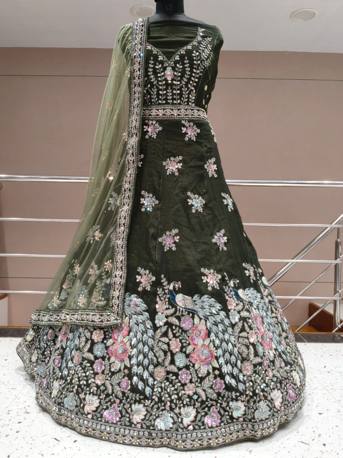 Pretty Navy blue peacock Lehenga